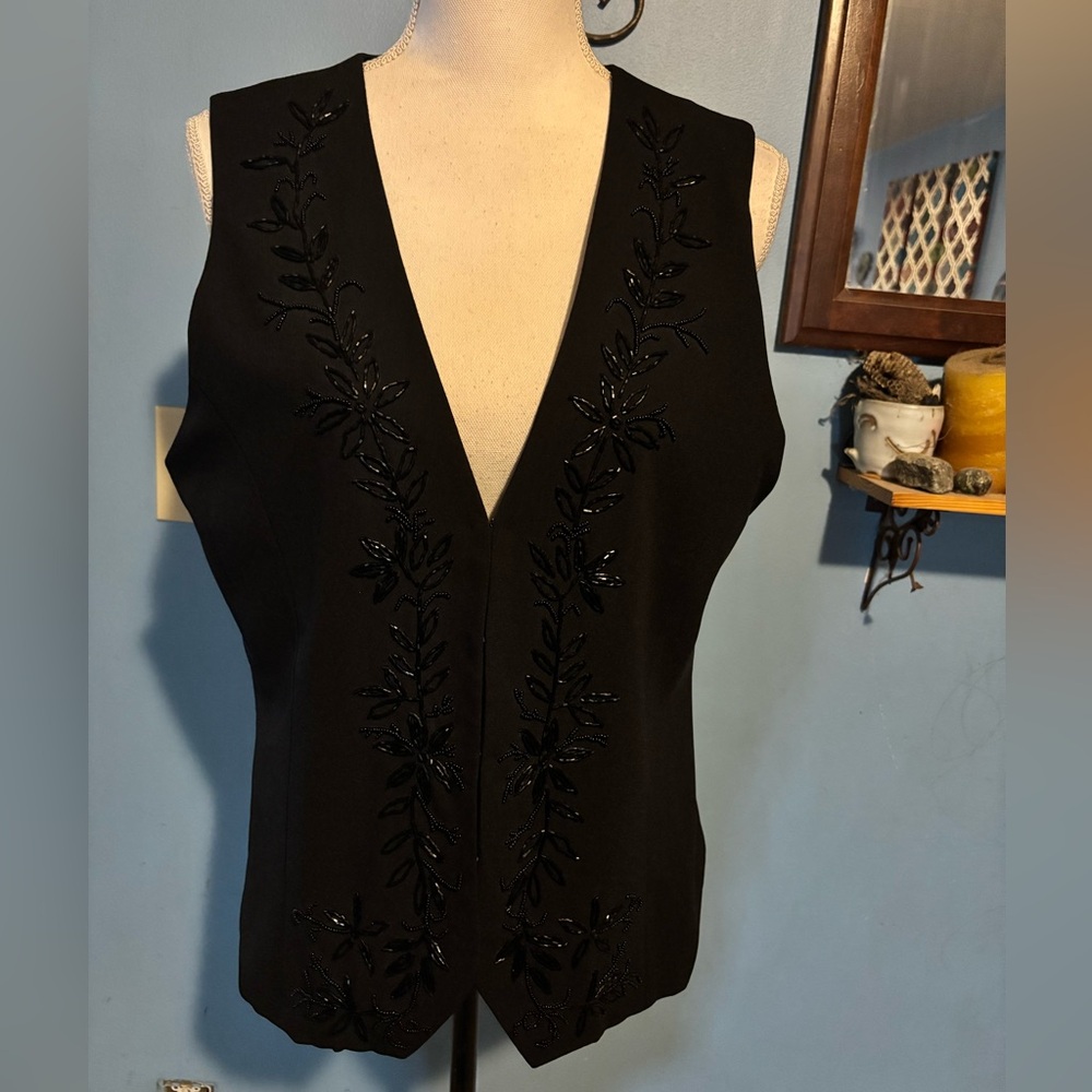 Vintage, Alfred Dunner, Black, Beaded Vest